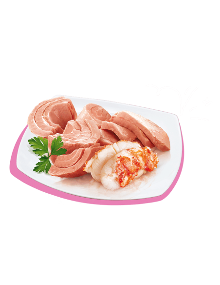 Petreet Natura Tonno Rosa con Surimi a02. Mangime Umido Per Gatti