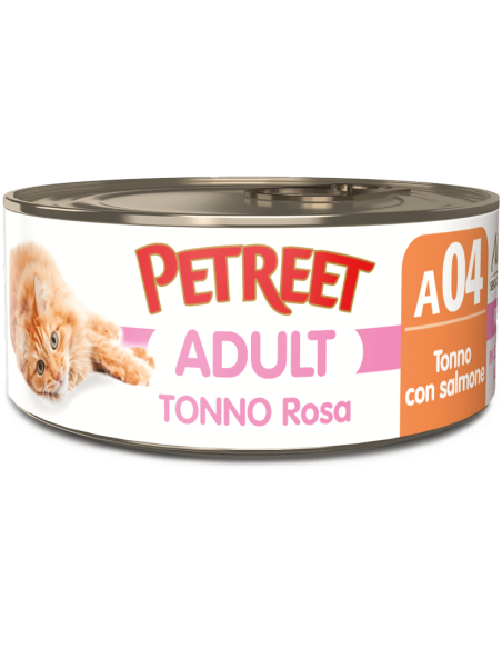 Petreet Natura Tonno Rosa Salmone gr 70. A04. Mangime Umido Per Gatti