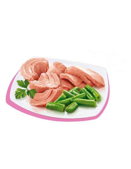 Petreet Natura Tonno Rosa Fagiolini gr 70. a06. Mangime Umido Per Gatti