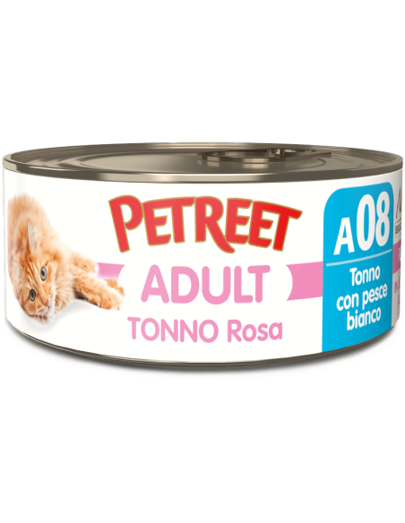 Petreet Natura Tonno rosa Pesce Bianco gr 70. Mangimi Per Gatti