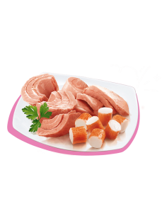 Petreet Natura Tonno Rosa Surimi Al Granchio gr 70. Mangime per Gatti