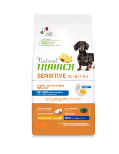 Trainer Dog Sensitive NoGluten Mini Uovo e Cereali Integrali gr.800. Crocchette Per Cani