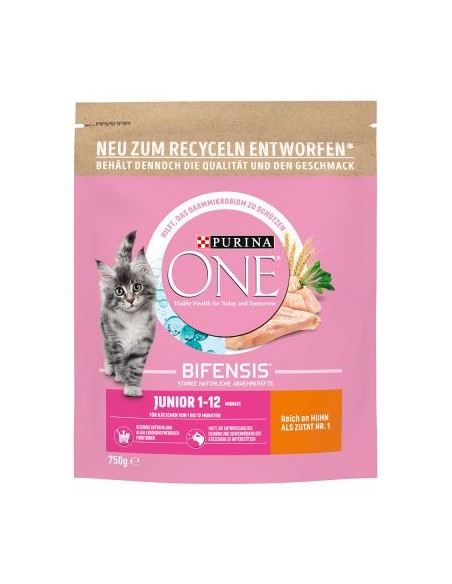 Purina One Cat Junior Pollo e cereali  bifensis gr 800. Cibo secco per Gattini