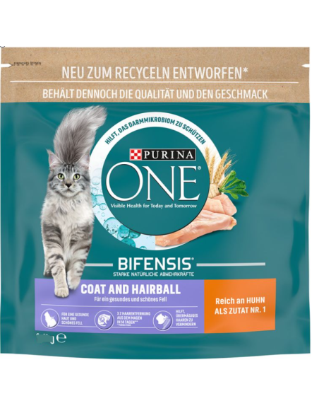 Purina One Cat Adult Coat and Hairball gr 800. Cibo Secco Per Gatti