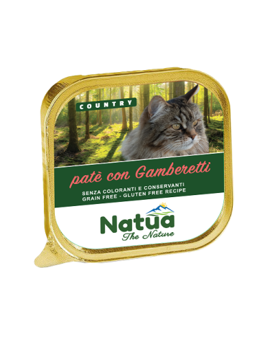 Natua Cat Country Gamberetti gr.100.Cibo Umido Per Gatti