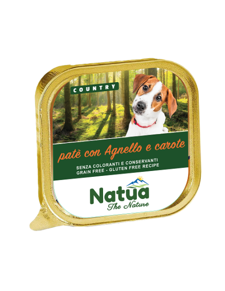 Natua Country Dog Agnello e Carote  gr.100. Mangime Umido Per Cani