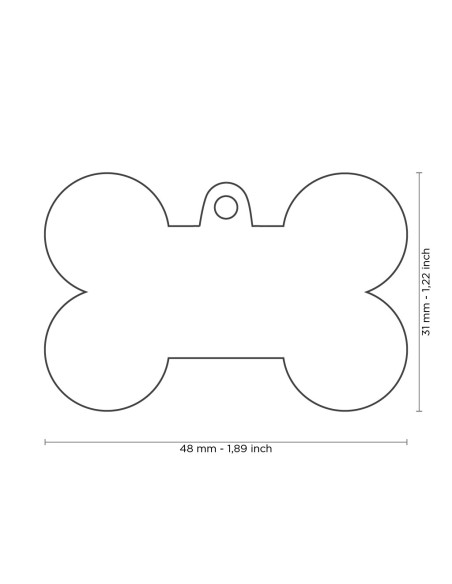 Medaglietta Osso Xl Alluminio Azzurro. Accessori Per Cani