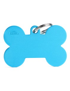 Medaglietta Osso Xl Alluminio Azzurro. Accessori Per Cani