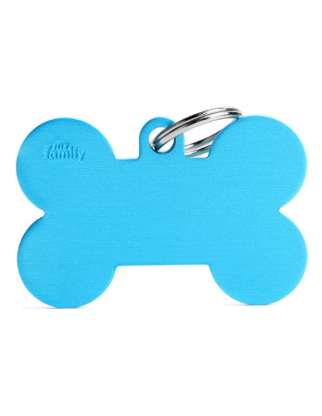 Medaglietta Osso Xl Alluminio Azzurro. Accessori Per Cani