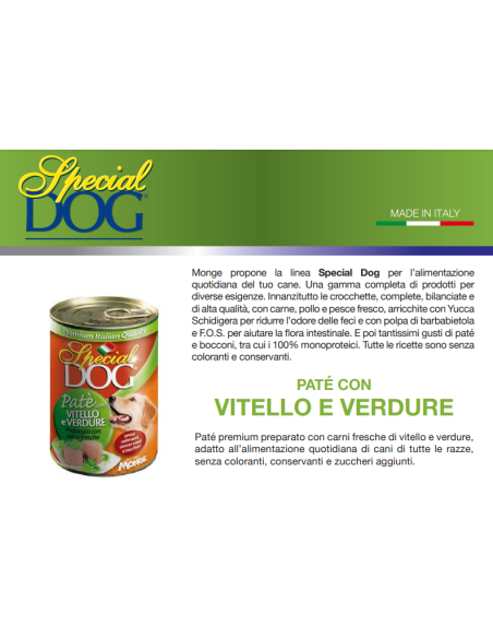 Pate' di vietello per cani 400 gr