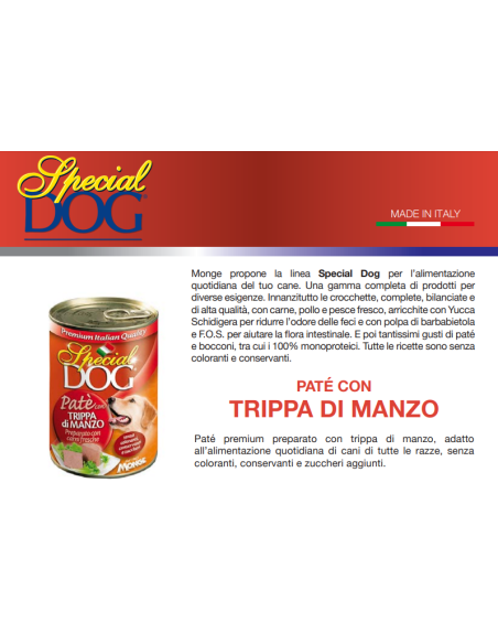 Special Dog Patè con Trippa e Manzo Gr.400 Cibo per Cani