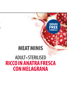 Monge Gift Cat Meat Minis Sterilised Anatra con Melagrana e Mirtillo. gr.50. Snack Per Gatti 2