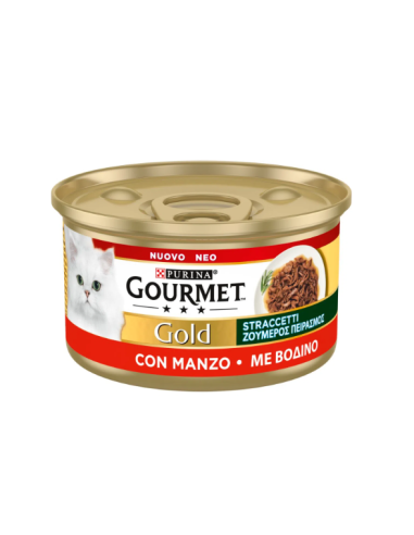 Gourmet Gold Straccetti con Manzo gr.85. Cibo Umido Per Gatti