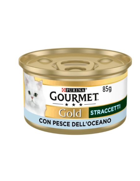 GOURMET GOLD Straccetti con Pesce dell'oceano gr.85.Cibo Umido Per Gatti