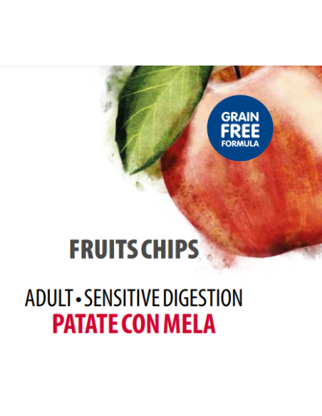 Monge Gift Dog Fruit Chips Sensitive Digestion Patate con Mela gr.150.Snack Per Cani