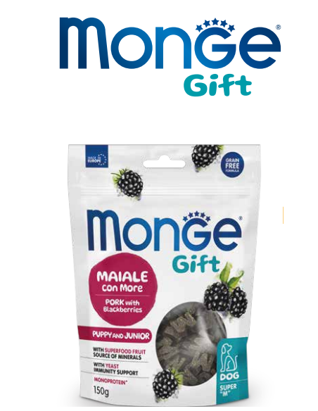 Monge Gift Dog Super M Puppy/Junior Maiale con More gr.150. Snack Per Cuccioli
