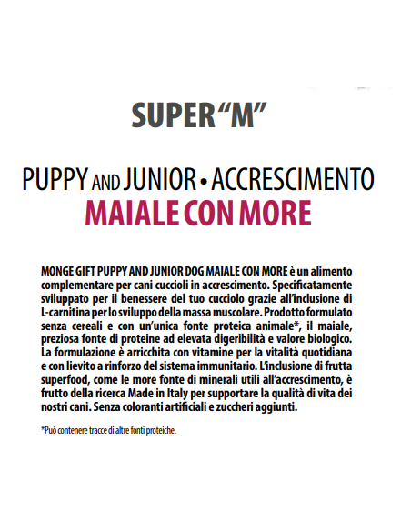 Monge Gift Dog Super M Puppy/Junior Maiale con More gr.150. Snack Per Cuccioli