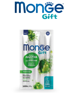 Monge Gift Dog Skin Training Anatra con Spirulina gr.45. Snack Per Cani 2