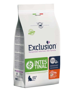 Exclusion  Intestinal Gatto MAIALE e Riso Gr.300. Diete Secco Per Gatti
