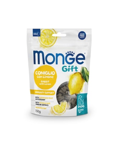Monge Gift Dog Super M Immunity Support Coniglio con Limone gr.150. Snack Per Cani