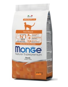 Monge Sterilizzato Anatra kg 10. Cibo Secco Per Gatti