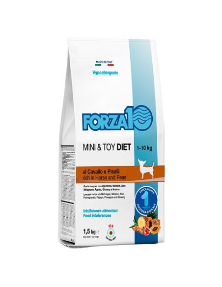 FORZA 10 Mini & Toy Cavallo e Piselli Low grain Kg.1,5. Diete-cibo secco per cani