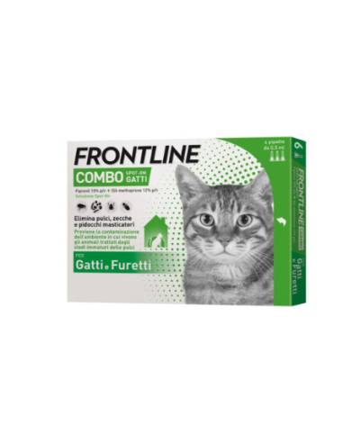 Frontline Combo gatto 6 pipette . Antiparassitario Gatto