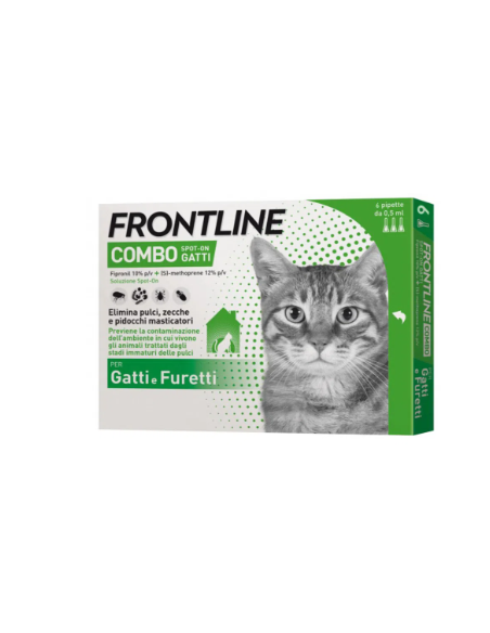 Frontline Combo gatto 6 Pipette. Antiparassitario per gatti e furetti