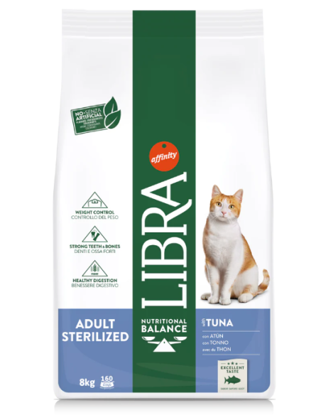 Libra cat Sterilized kg 8 con tonno. Mangime Secco Per Gatti