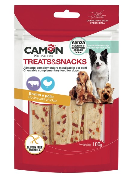 Treats & Snack Chewy Stripes Pollo/Bovino gr 100. Snack Per Cani .