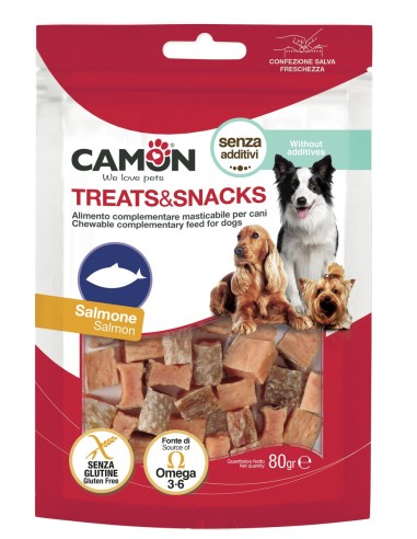 Treats & Snack Cubetti Salmone 80 gr. Snack Per Cani