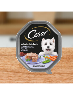 Cesar Selezione Dell'Orto Selvaggina Pollo e Verdure .gr150 Cibo Umido Per Cani