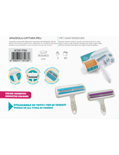 OPTIMO SPAZZOLA CATTURA PELI PER ANIMALI AUTOPULENTE CON CONTENITORE