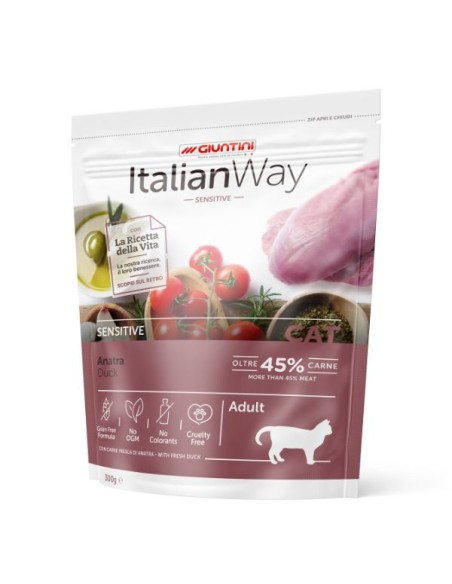 offerta Italian Way gatto Sensitive Anatra gr.300. Crocchette Per gatti