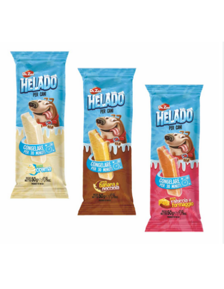 Helado Snack Per Cani Al gusto Banana e Nocciola gr 50. Snack Per Cani