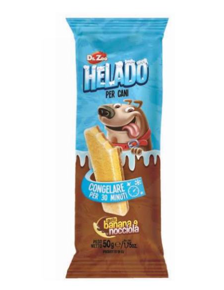 Helado Snack Per Cani Al gusto Banana e Nocciola gr 50. Snack Per Cani