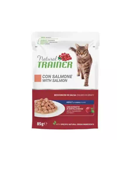Natural Trainer Multipack Pollo e Salmone    BUSTE 18+6 x85 gr. Cibo Umido Per Gatti