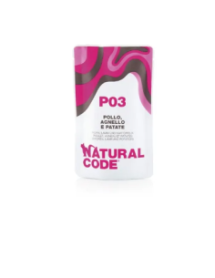 Natural Code Busta P03 Pollo, Agnello e Patate Gr.70 Cibo Umido per Gatti Adulti