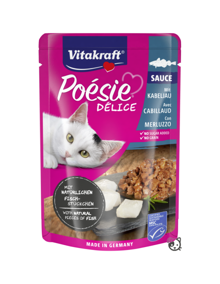 Vitakraft Poesie Delice sauce con merluzzo. Cibo Umido Per Gatti