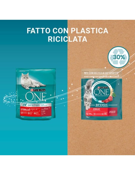 Purina One Cat Sterilcat  Manzo e frumento kg 1,5. Cibo secco per gatti