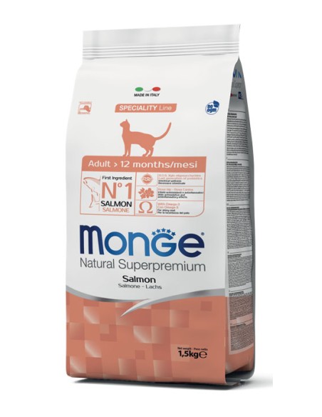 Monge Adult Gatto Salmone kg 1,5. Cibo Secco Per Gatti