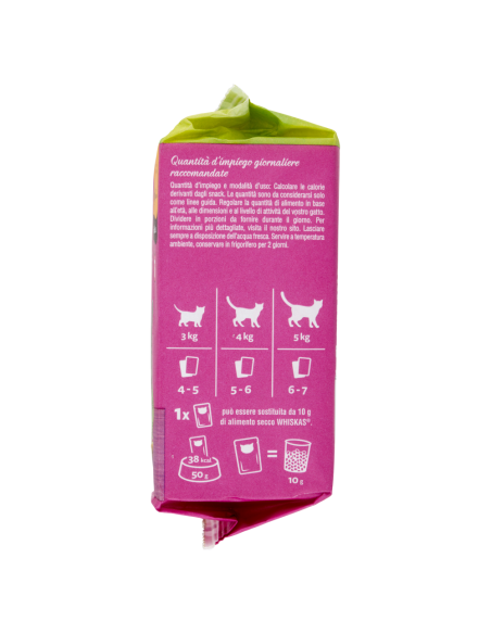 WHISKAS Pranzetti 7+ Pollo con Tacchino in Salsa gr.50 x6. Alimento Umido Per Gatti