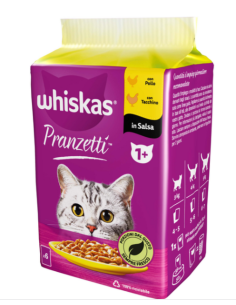 Whiskas Pranzetti con Pollo e Tacchino in Salsa 1+ gr.50 x6. Cibo Umido Per Gatti