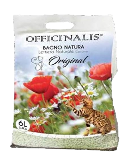 Lettiera Naturale Officinalis Bagno Natura Original 6 LT (2,4 KG ). Lettiere Per Gatti.