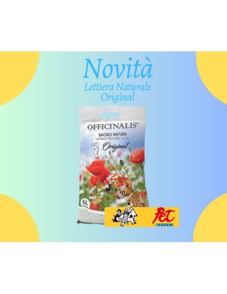 Lettiera Naturale Officinalis Bagno Natura Original 6 LT (2,4 KG ). Lettiere Per Gatti.