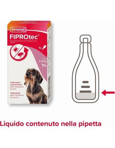Beaphar Fiprotec Cane Piccolo 2-10 kg  - 3 pipette . Antiparassitario Per Cani.