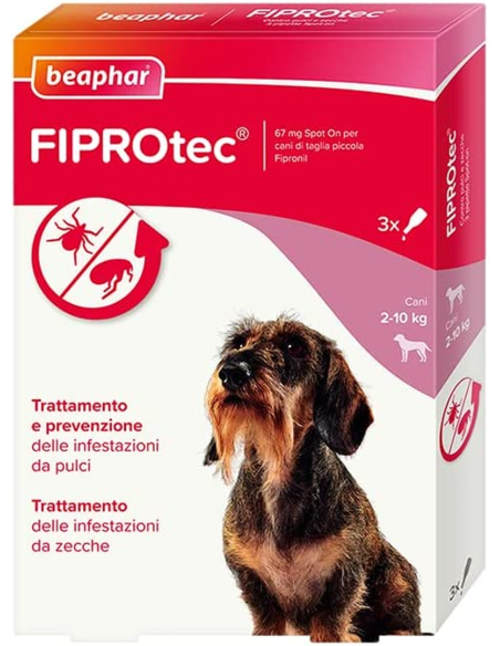 Beaphar Fiprotec Cane Piccolo 2-10 kg  - 3 pipette . Antiparassitario Per Cani.