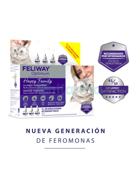 Feliway optimum Happy Family 3 ricariche . Antiansia Per gatti