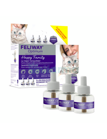 Feliway optimum Happy Family 3 ricariche . Antiansia Per gatti