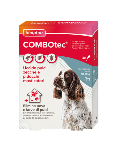 Beaphar Combotec Cane Medio 10-20 kg 3 fiale - Antiparassitario Per Cani